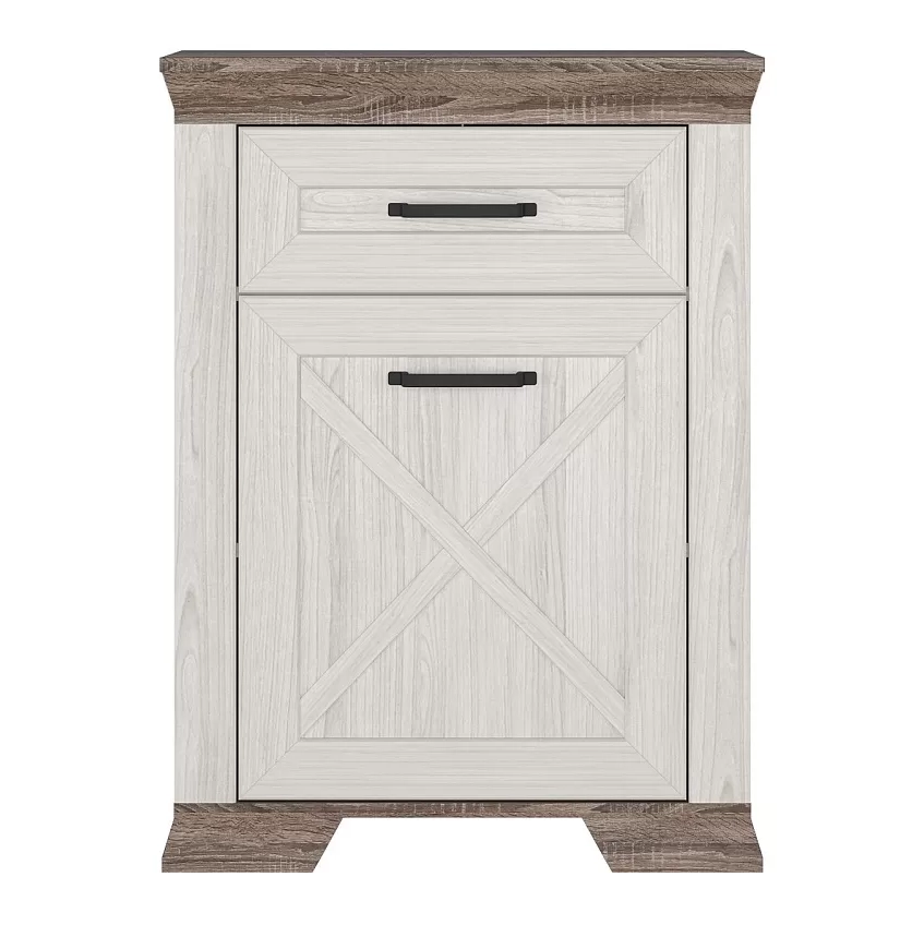 Тумба БРВ Марсель (Marselle), цвет ясень снежный/дуб сонома темный, 67х40х91 см (KOM1D1S)KOM1D1S