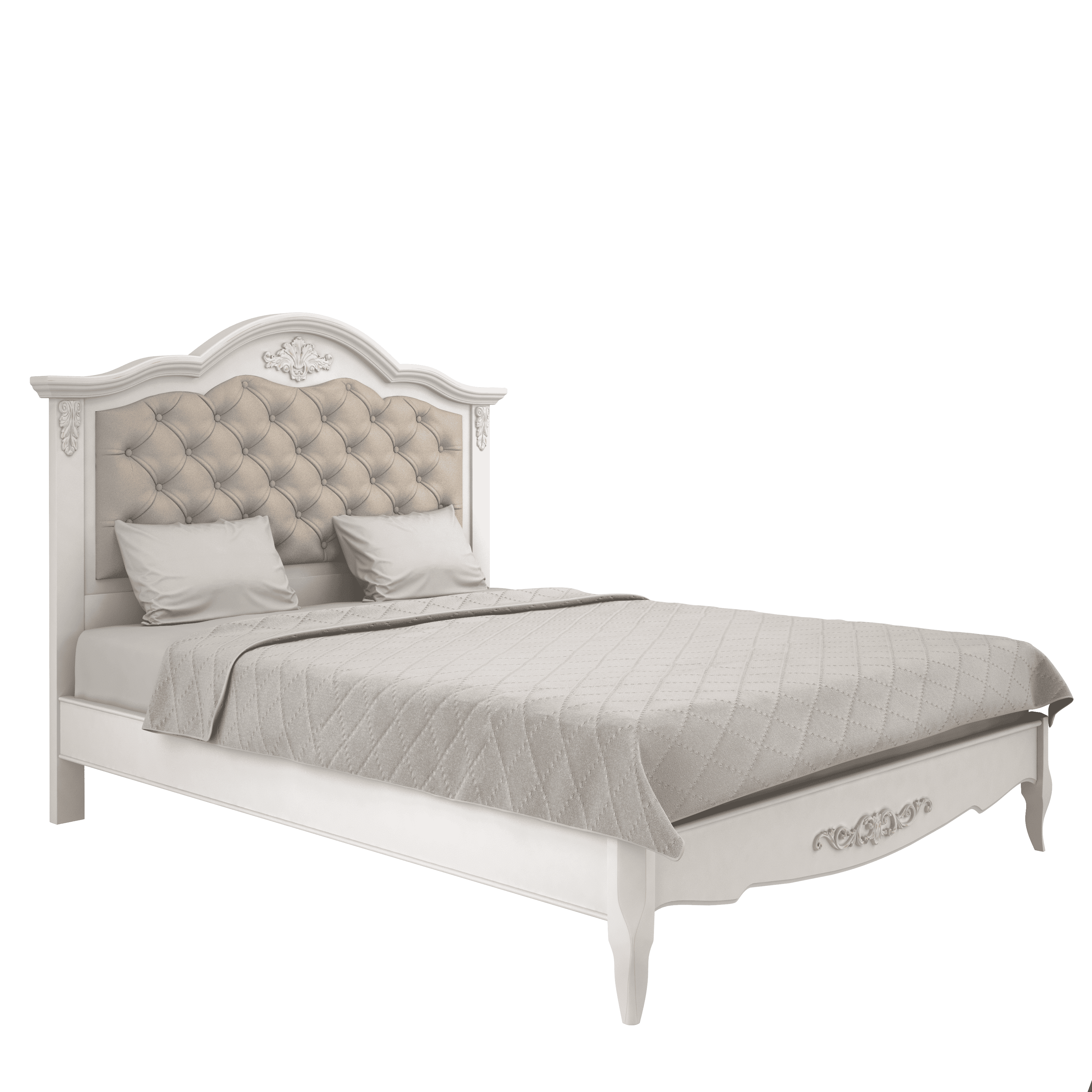 Кровать Aletan Provence, полуторная, 140x200 см, цвет: слоновая кость (B214)B214