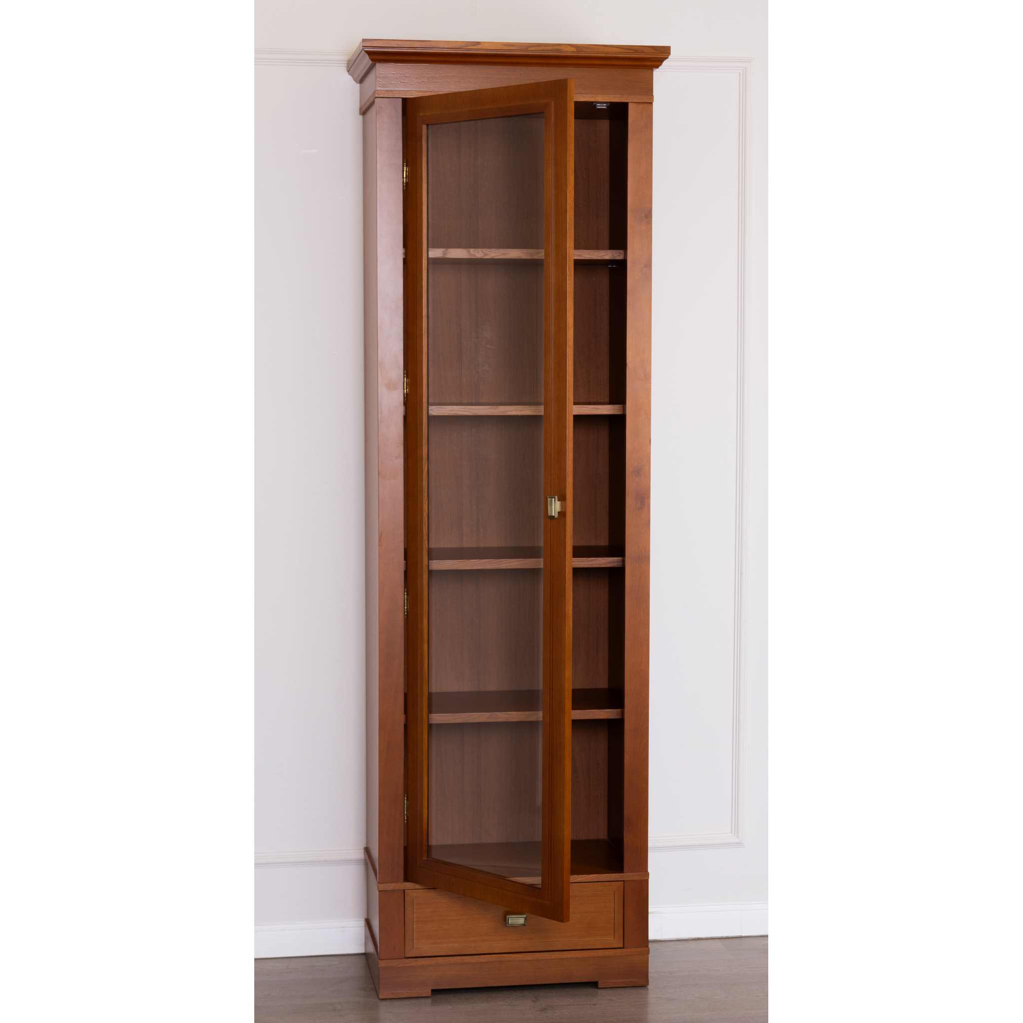 Шкаф книжный Валенсия, размер 71х40х218 см, цвет: черешня (M2009)M2009 Шкаф книжный Валенсия, размер 71х40х218 см, цвет: черешня (M2009)M2009