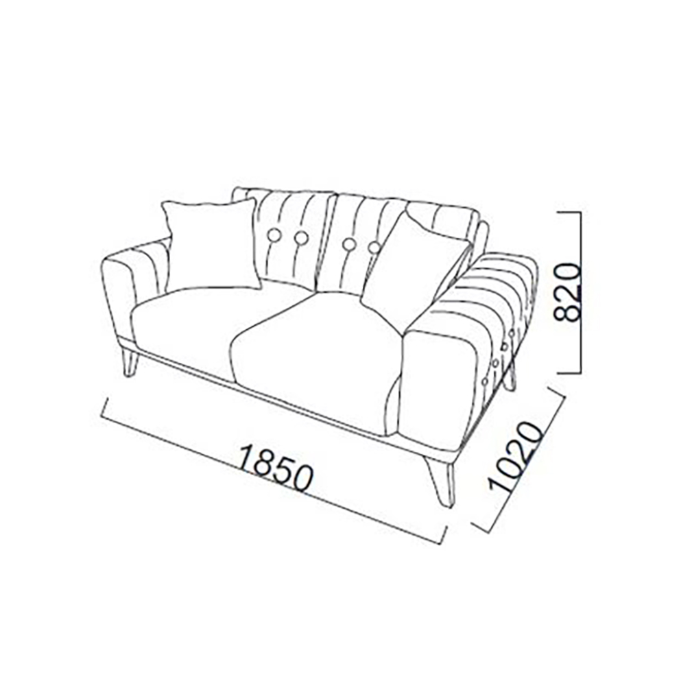 Диван-кровать 2х местный Bellona Luca, цвет: серый, размер 185х102х82 см (LUCA-02)LUCA-02