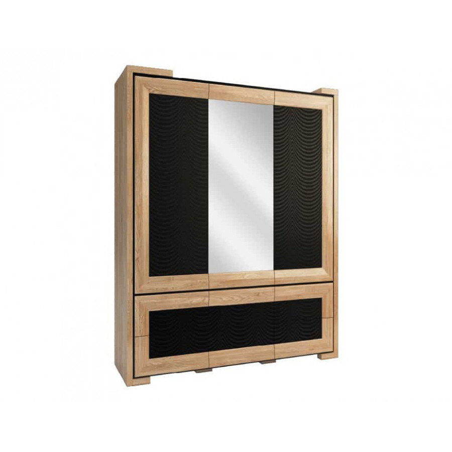 Шкаф платяной Mebin Corino, 3 дверный высокий, размер 193х62х222, цвет: дуб натуральный/орех (Szafa 3D wysoka)Szafa 3D wysoka