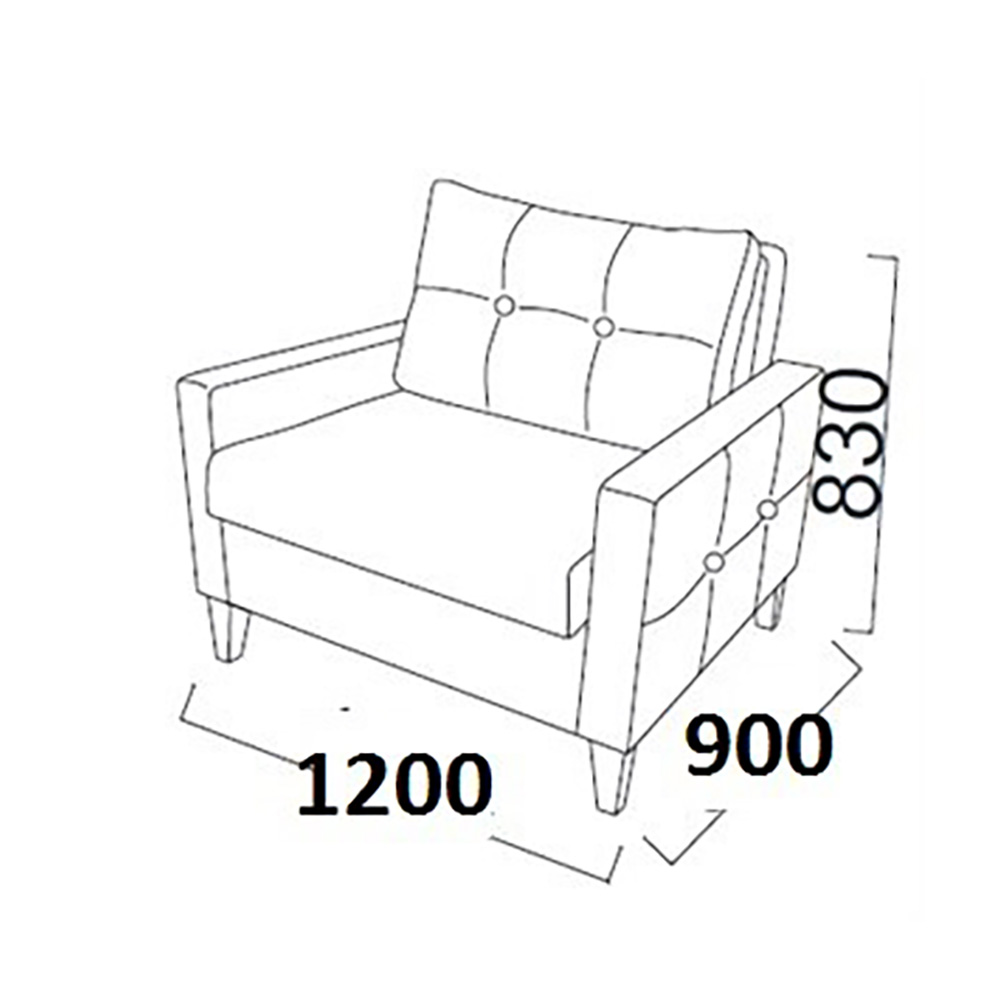 Кресло-кровать Bellona Sandro, темно-синий тк 201898, размер 120х90х83 см (SAND-04)SAND-04
