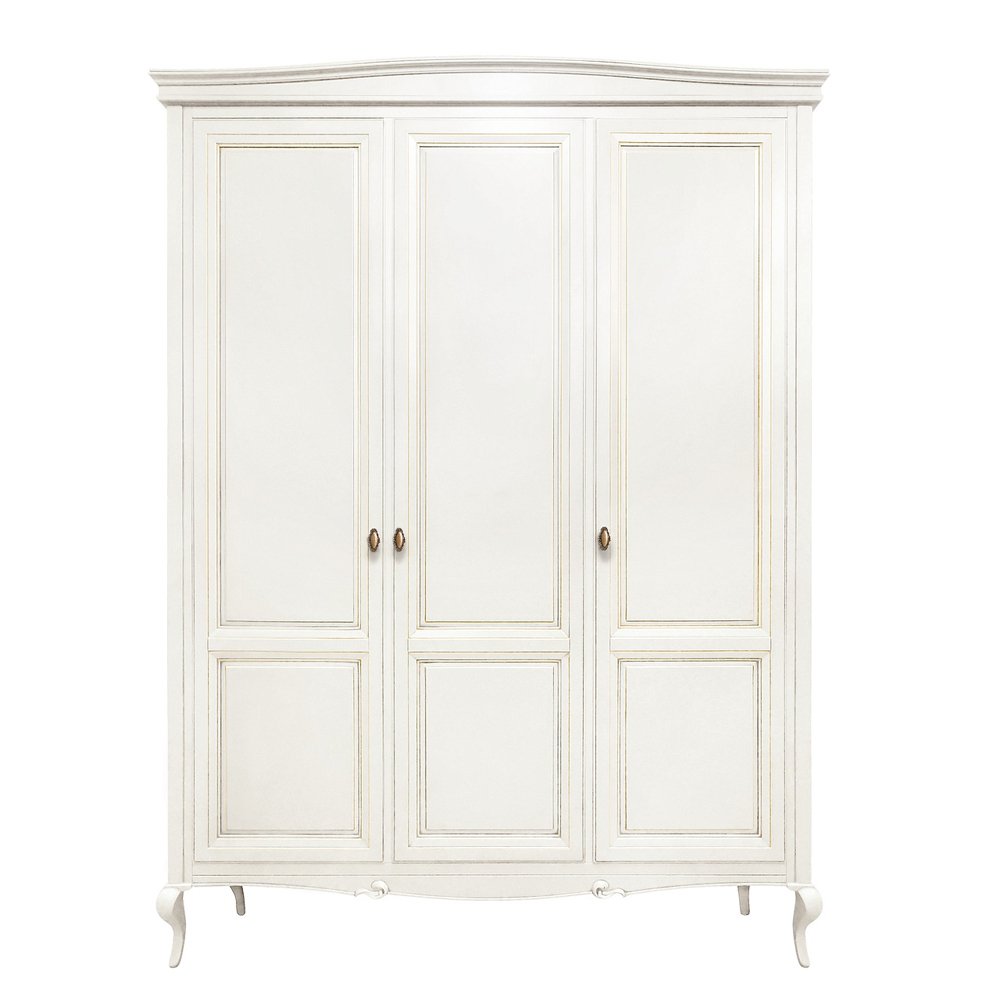 Шкаф Timber Портофино, 3х-дверный, цвет: молочный/золото (Т-553Д/LSH)Т-553Д