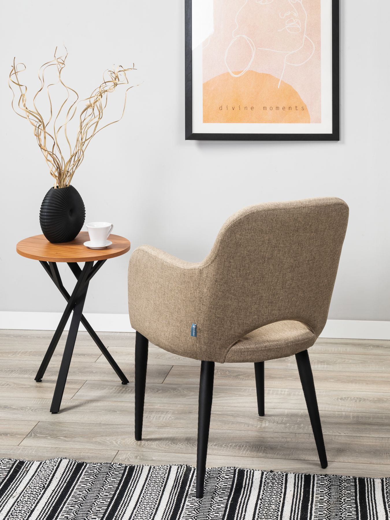 Кресло R-Home Ledger Сканди, размер 56.5x60.5x87.5 см, цвет: Браун Чёрн(41012440_БраунЧерн)41012440_БраунЧерн