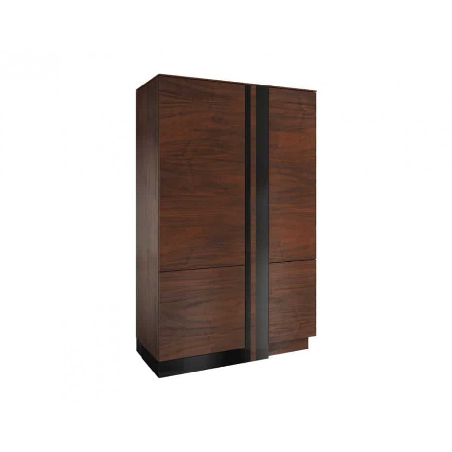 Шкаф платяной Mebin Vigo, 2 дверный, размер 119х60х192, цвет: американский орех +черный, правыйSzafa podwojna prawa 