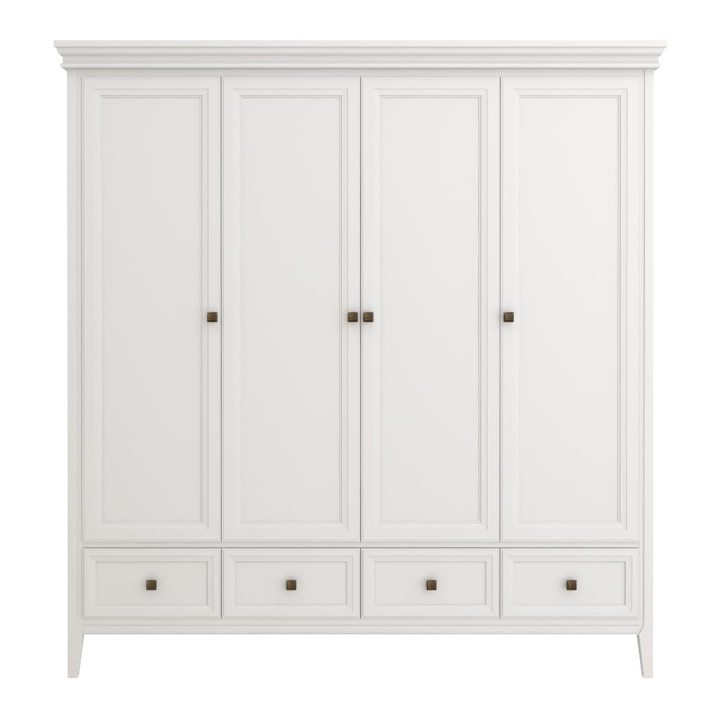 Шкаф платяной Tesoro White, 4-х дверный, 200х58х206 см, цвет: белый (T804W)T804W