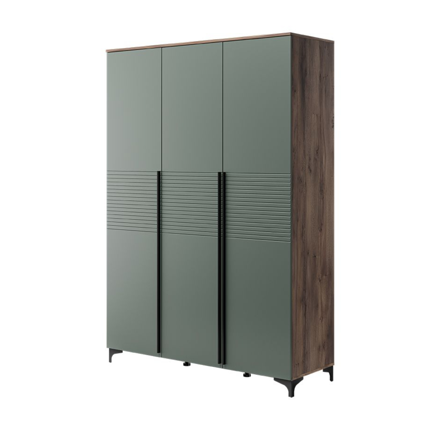 Шкаф платяной Bravo Брента, трехдверный, цвет: оливковый, размер 150х52х217 см