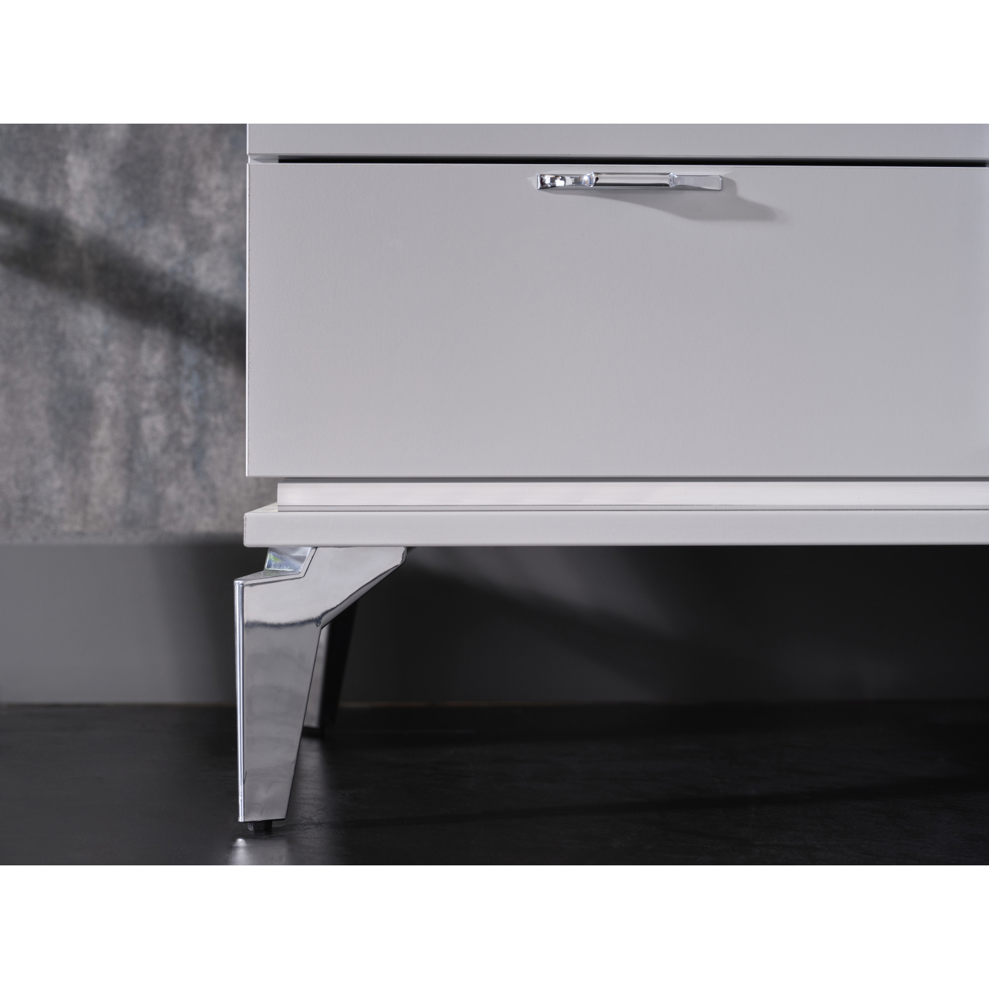 Стол туалетный Bellona Loretto, с комодом и зеркальной панелью, цвет: серый, размер 119x46x170 см (LORET-35)LORET-35 Стол туалетный Bellona Loretto, с комодом и зеркальной панелью, цвет: серый, размер 119x46x170 см (LORET-35)LORET-35