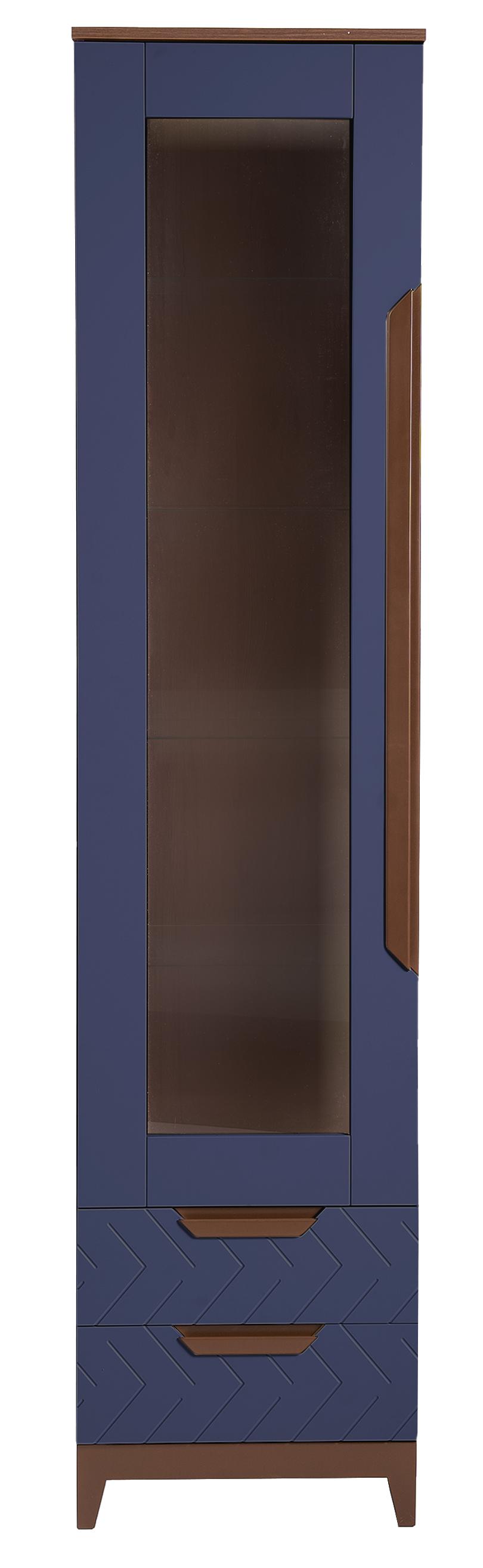 Шкаф витрина R-Home Сканди, размер 50x45x210 см, цвет: Сапфир(4009260H_Сапфир)4009260H_Сапфир