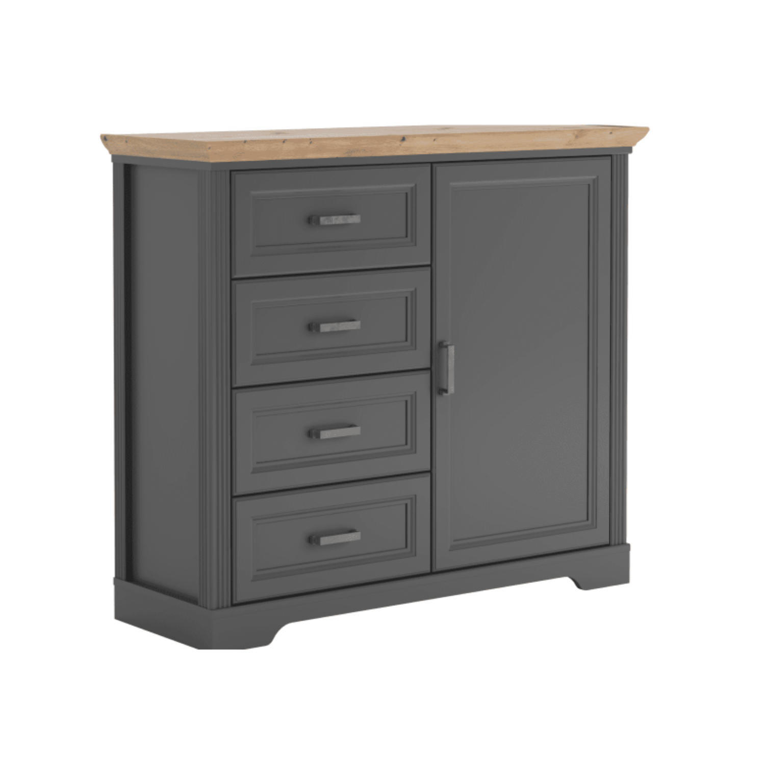 Тумба-комод БРВ Жасмин (Jasmin), размер: 116х41х102 см, цвет: графит/дуб артизан ( KOM1D4S) KOM1D4S