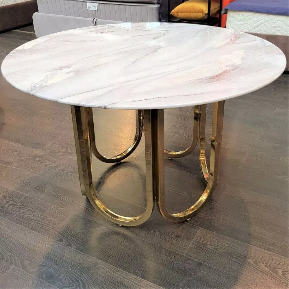 Стол обеденный круглый IST-CASA Лори F-1386-1, размер 122х122х76 см, цвет: перламутровый мрамор (F-1386-1casa)F-1386-1casa Стол обеденный круглый IST-CASA Лори F-1386-1, размер 122х122х76 см, цвет: перламутровый мрамор (F-1386-1casa)F-1386-1casa