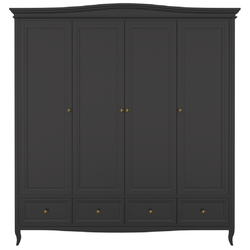 Шкаф 4-х дверный Aletan Majessa, 197х58х211 см, цвет: чёрный (M804BL )M804BL Шкаф 4-х дверный Aletan Majessa, 197х58х211 см, цвет: чёрный (M804BL )M804BL