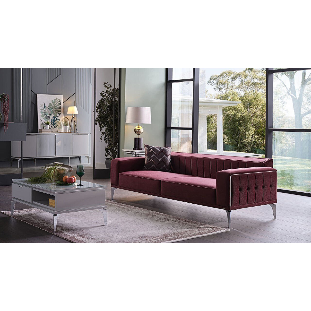 Диван Bellona Loretto, 3-х местный, сливовый, размер 237x87x78 см (LORET-03)LORET-03 Диван Bellona Loretto, 3-х местный, сливовый, размер 237x87x78 см (LORET-03)LORET-03
