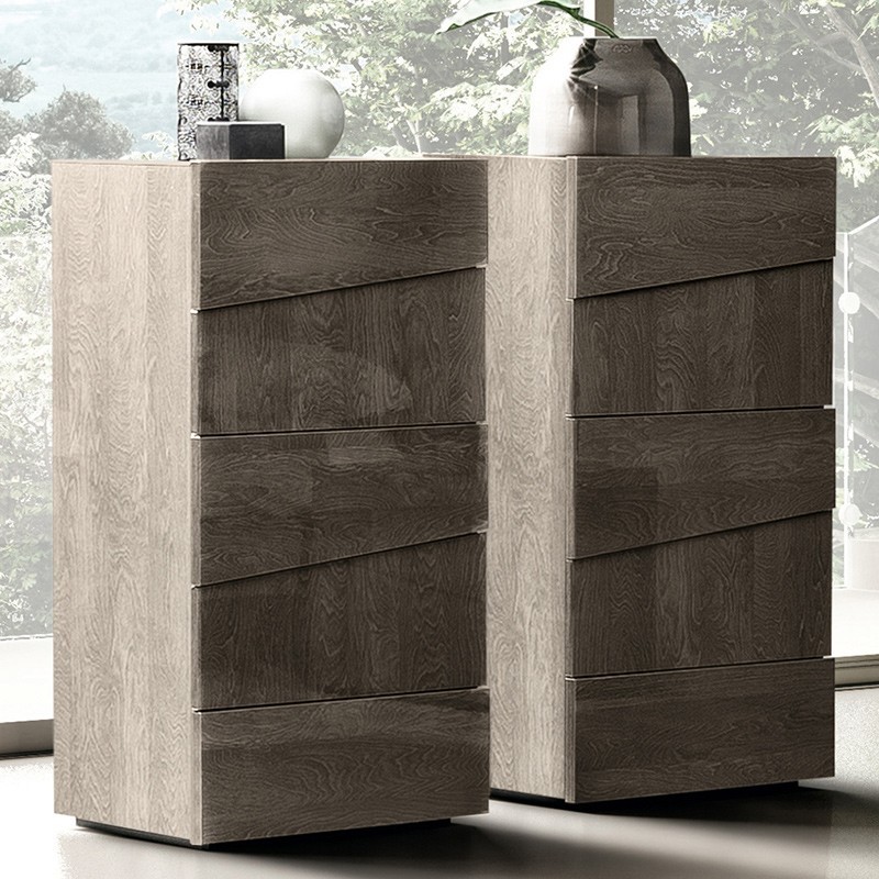 Комод Camelgroup Tekno, высокий, 6 ящиков, цвет: серебристая береза, 58x44x111 см (156SET.01PL)156SET.01PL