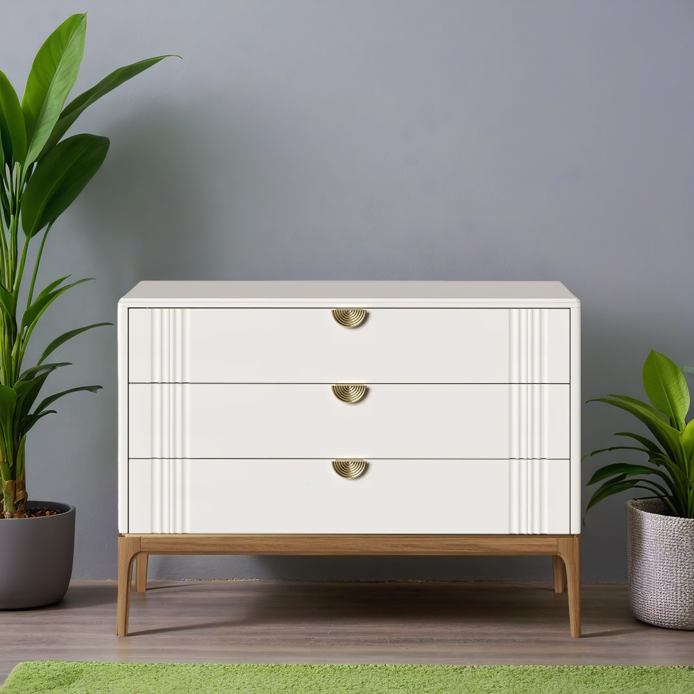 Комод Bari White, 3 ящика, 116x50x86 см, цвет: белый (BR401W)BR401W Комод Bari White, 3 ящика, 116x50x86 см, цвет: белый (BR401W)BR401W