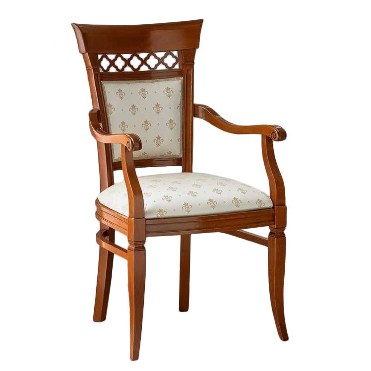 Полукресло Prama Palazzo Ducale ciliegio, цвет: вишня, ткань 02 Beige, 56x60x99 см (71CI6202)71CI62