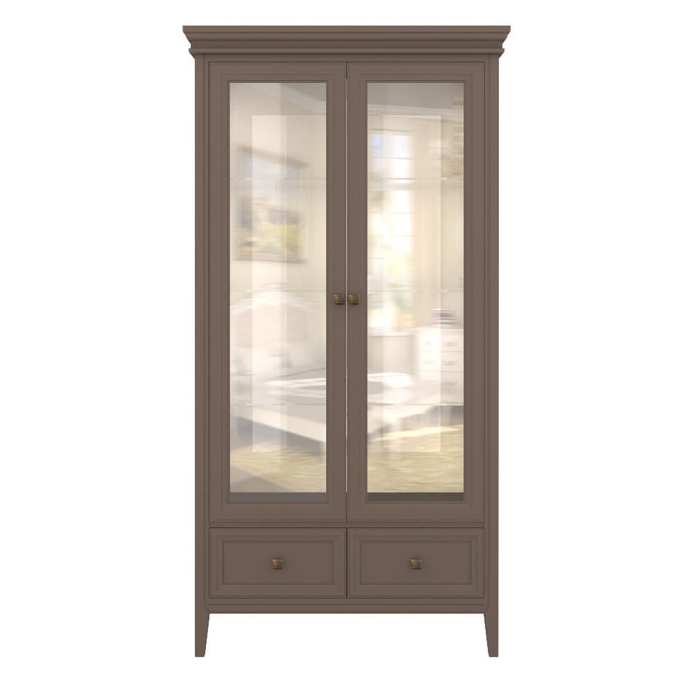 Витрина Tesoro Quartz, двухдверная, с зеркалом, 105х40х211,5 см, цвет: кварц (T603QU)T603QU