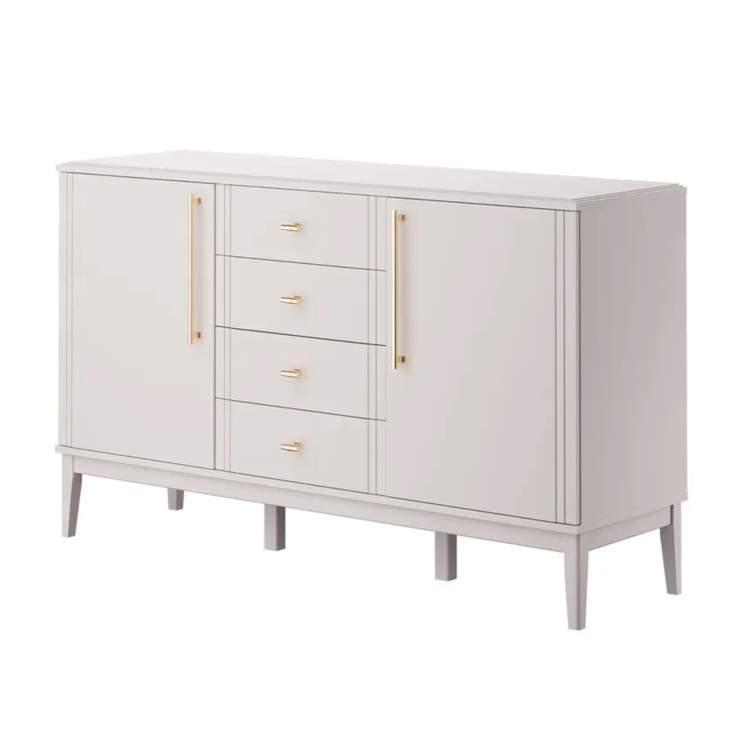 Комод Bravo Джали, 4 ящиков, 2 дверцы, цвет: льняной, размер 148х44х89 см