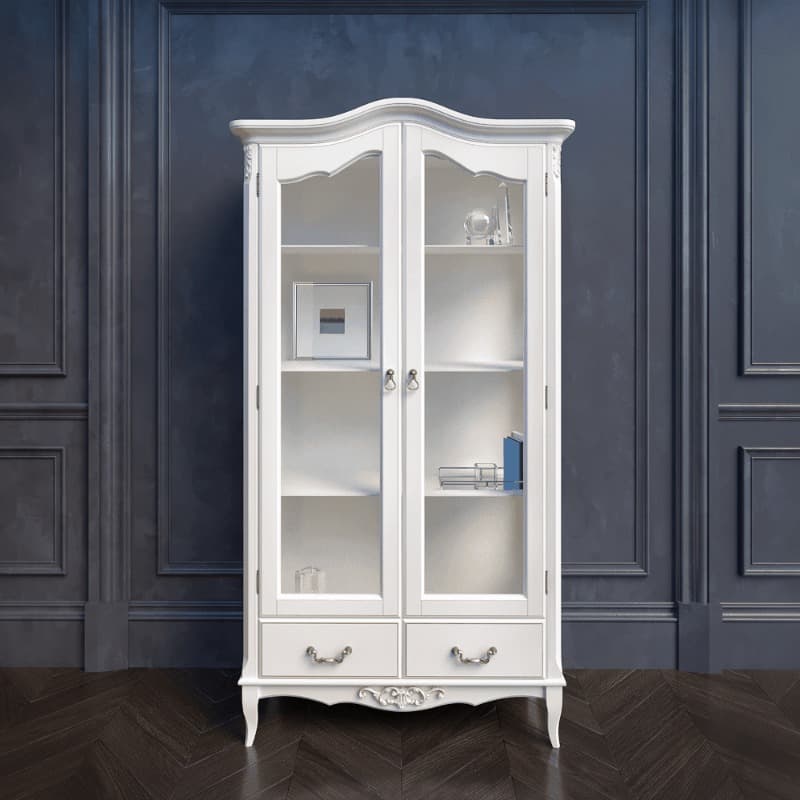 Библиотека Aletan Provence, двухдверная, цвет: слоновая кость, размер 107х50х203 см (B604) экспоB604