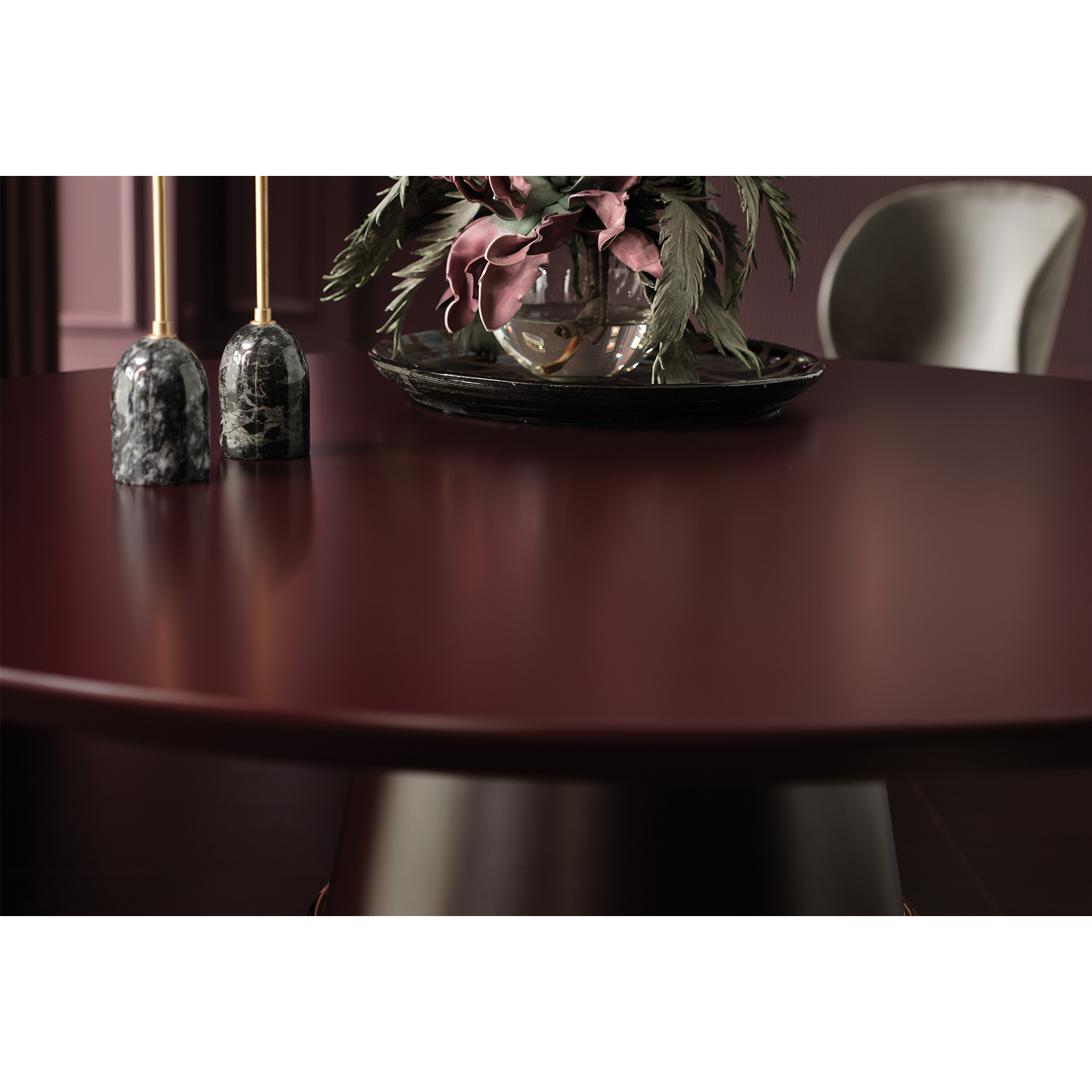 Стол обеденный Enza Home Vienna, круглый, размер 140х140х76 см, цвет бордовый07.182.0551.1213.0000.0019.