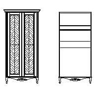 Шкаф платяной Timber Неаполь, 2-х дверный 114x65x227 см, цвет: белый с серебром (Т-522/BA)Т-522