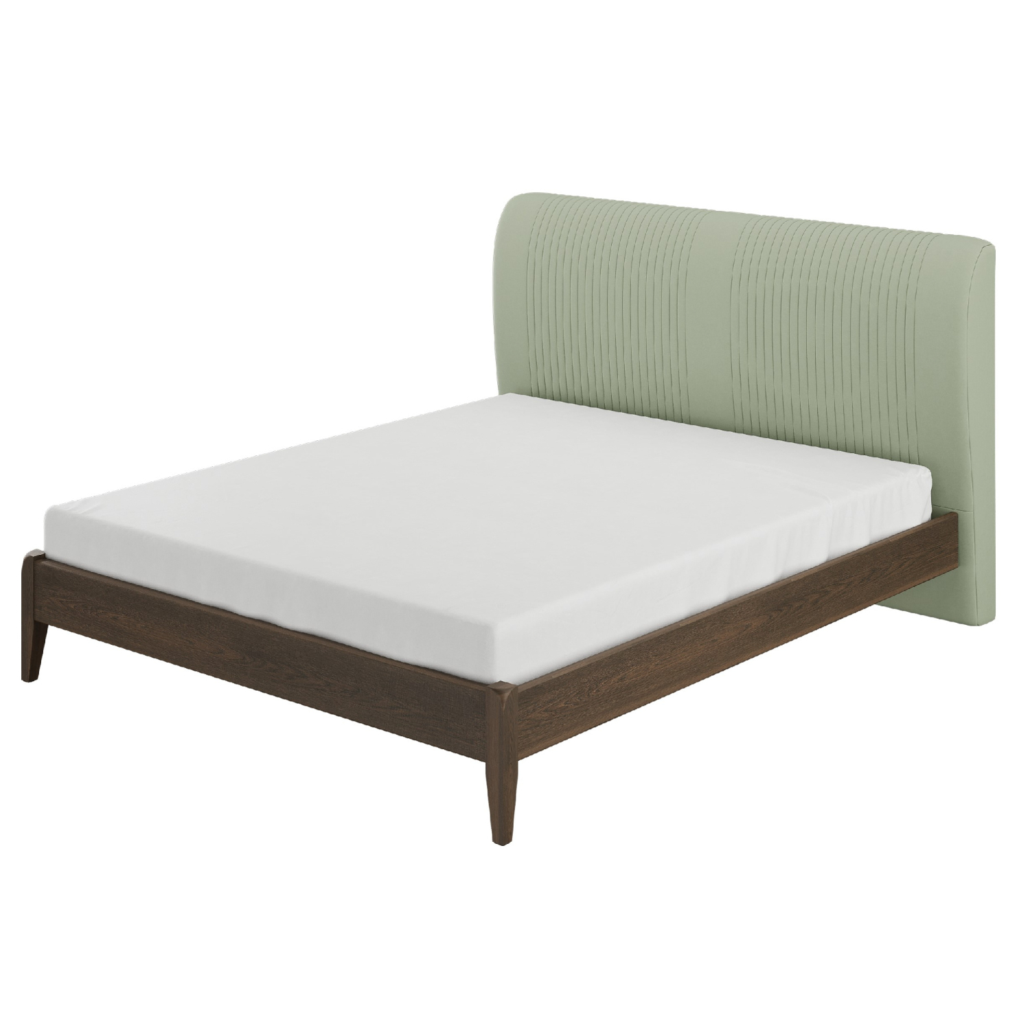 Кровать Bravo Джали, двуспальная, 160х200 см, спинка: зелёный самшит/полоса, каркас: дуб коньяк