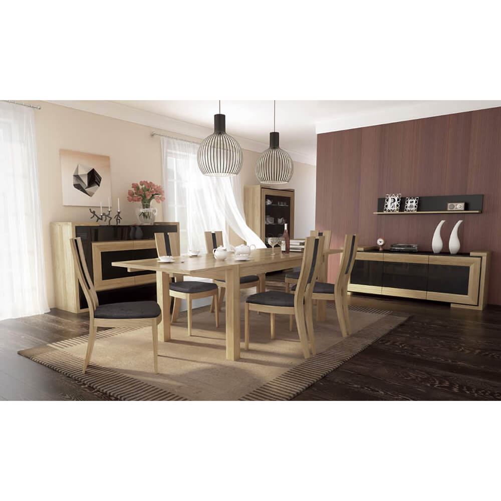 Стол обеденный раскладной Mebin Corino, размер 160-250х90х77, цвет: дуб натуральный/орехStol rozsuwany 160-250