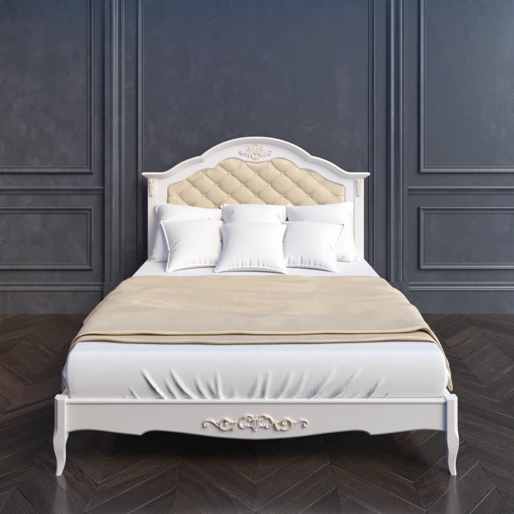 Кровать Aletan Provence, двуспальная, 160x200 см, цвет: слоновая кость, размер 179х211х145 см (B216)B216