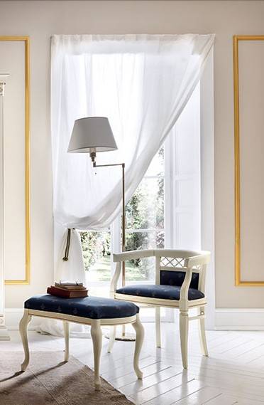 Кресло Prama Palazzo Ducale laccato, цвет: белый с золотом, ткань 01 Fiori, 57x52x76 см (71BO01PL)71BO01PL