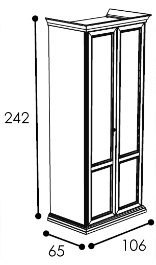 Шкаф платяной Camelgrooup Treviso Frassino, 2-х дверный, цвет: белый ясень, 106x65x242 см (143AR2.01FR)143AR2.01FR