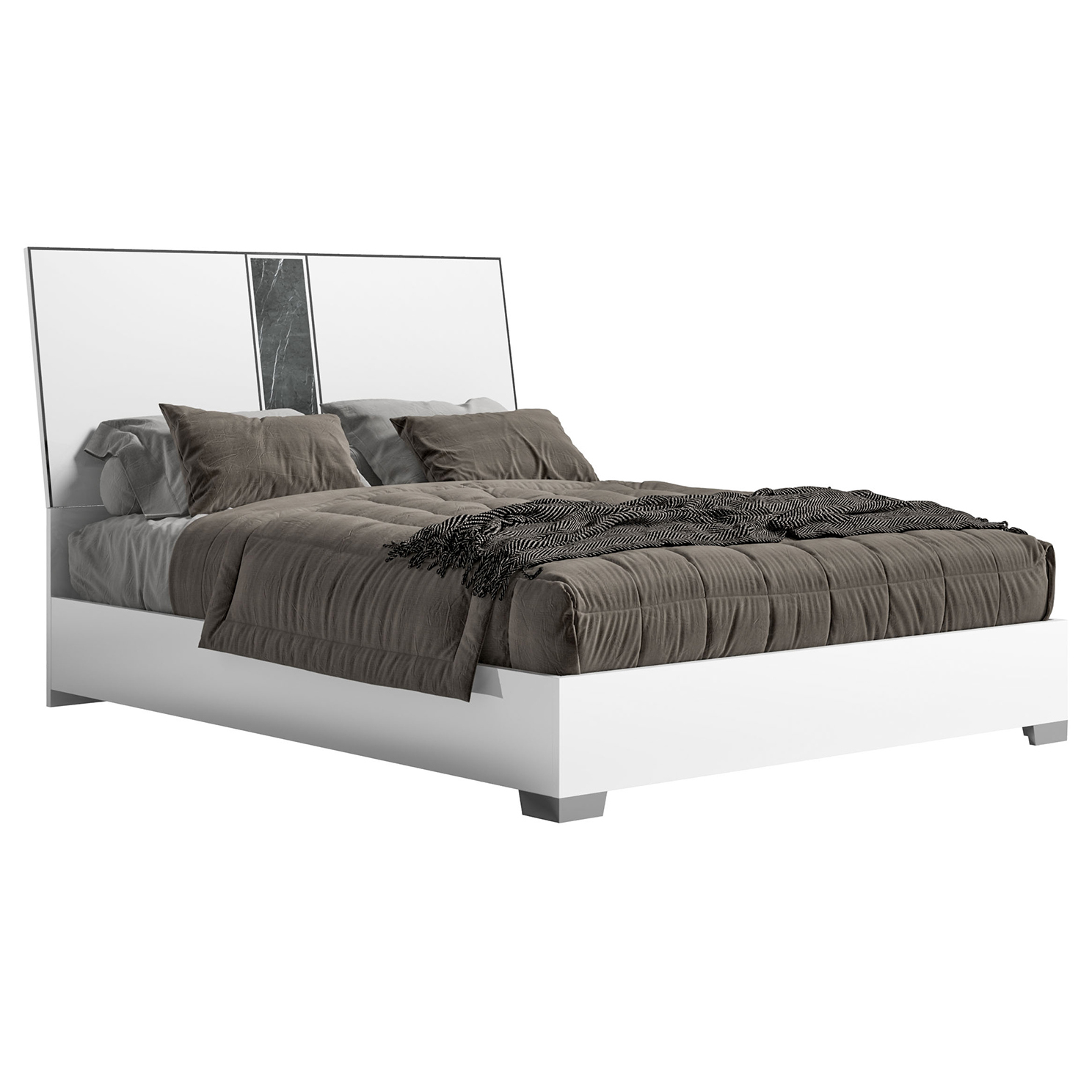 Кровать Status Bianca Marble, двуспальная K.S., цвет цвет White, размер 203x216x122 см (BIBWHLT02BL)BIBWHLT02BL