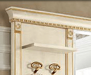 Комплект карнизов для стеновой панели 40+60+40 Prama Palazzo Ducale laccato, цвет: белый с золотом, 180x214 см (71BO85)71BO85