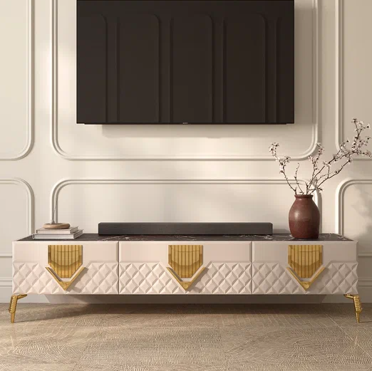 Тумба ТВ Веллона Мистрано, цвет: Кашемир с золотом, 183x52x43.5 см (ВЕЛГСВ-04)ВЕЛГСВ-04