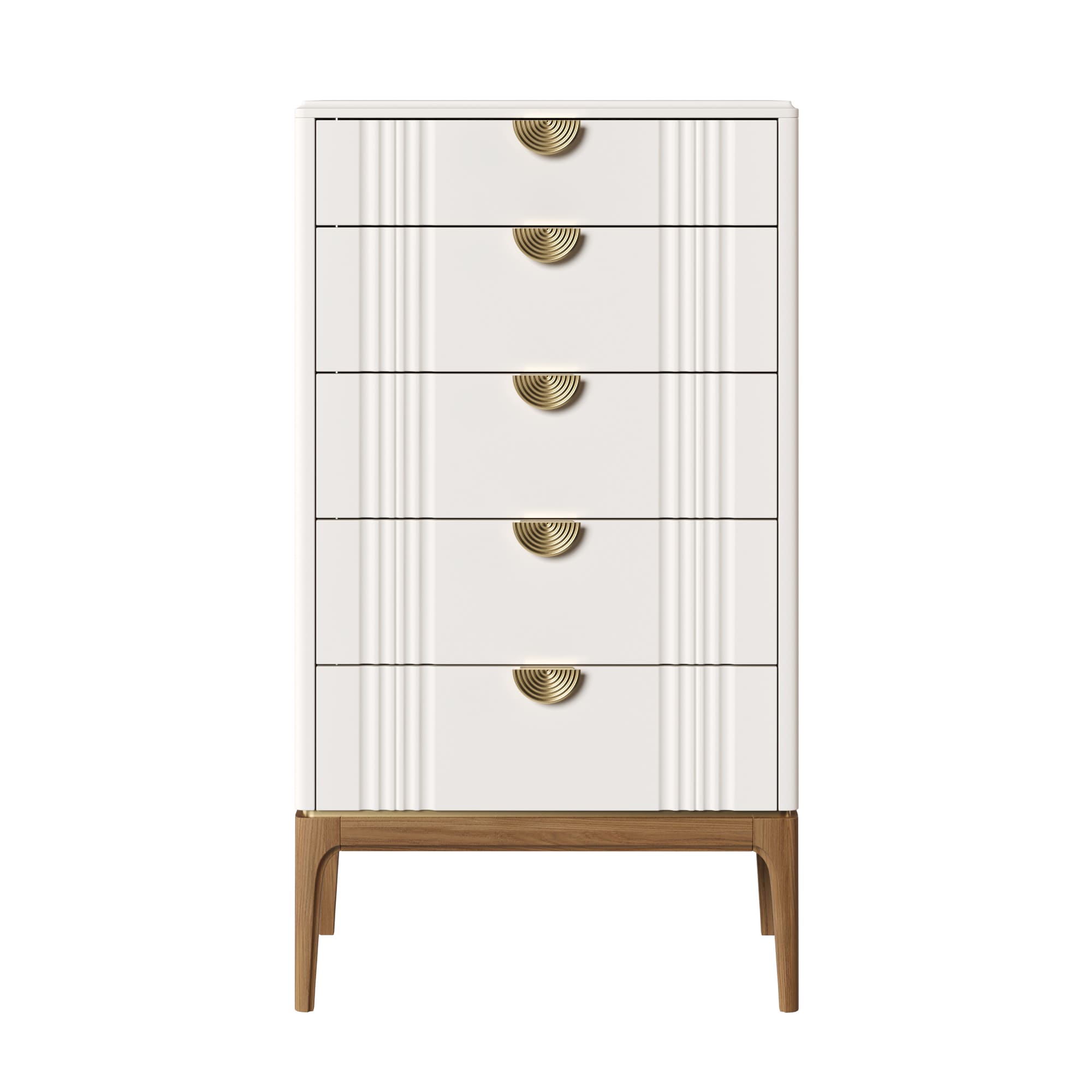 Комод Bari White, высокий, 5 ящиков, 65x45x118 см, цвет: белый (BR315W)BR315W
