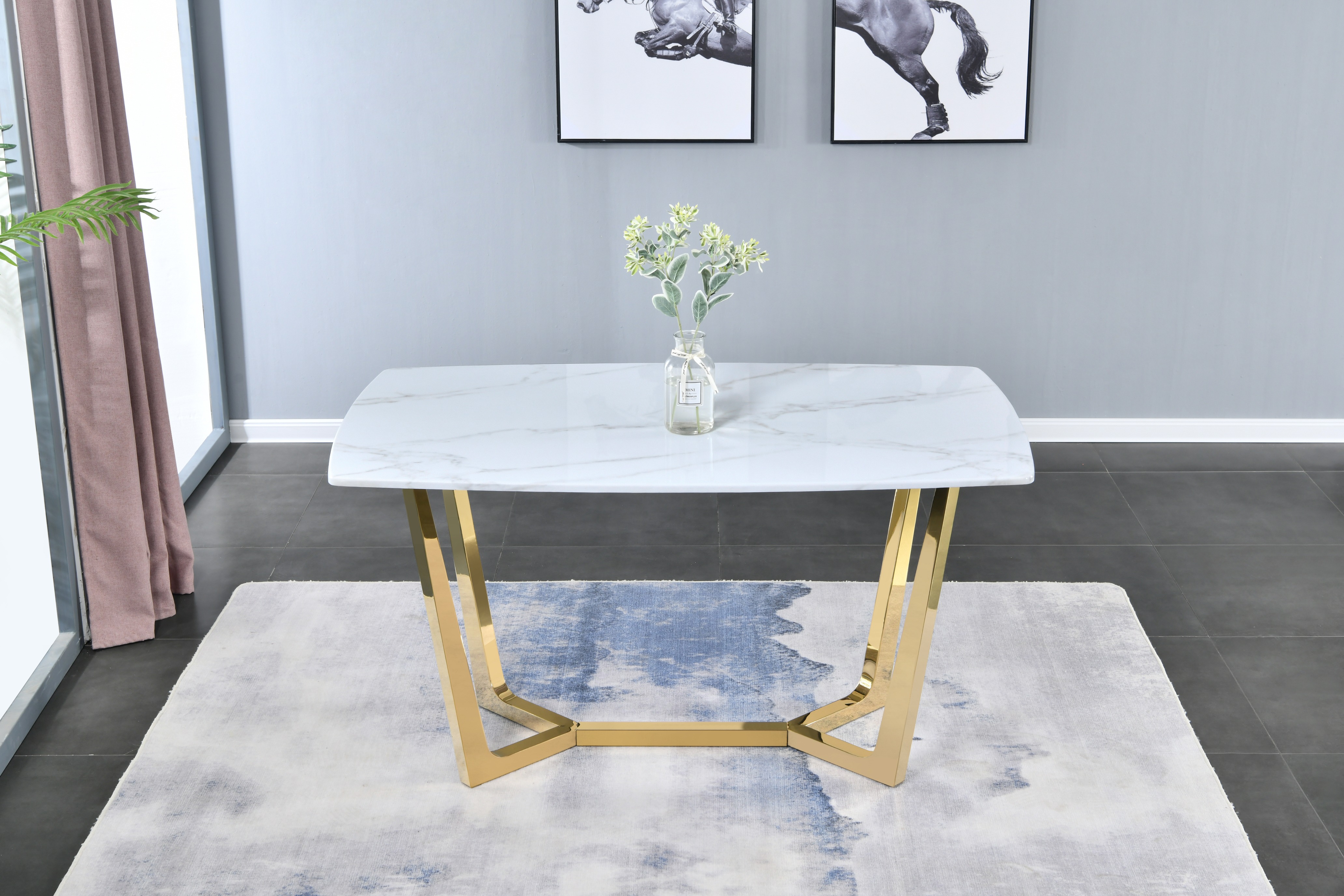 Стол обеденный IST-CASA Ланс DT-2852L, размер 180х90х75 см, цвет: белый мрамор (DT-2852Lcasa)DT-2852Lcasa Стол обеденный IST-CASA Ланс DT-2852L, размер 180х90х75 см, цвет: белый мрамор (DT-2852Lcasa)DT-2852Lcasa