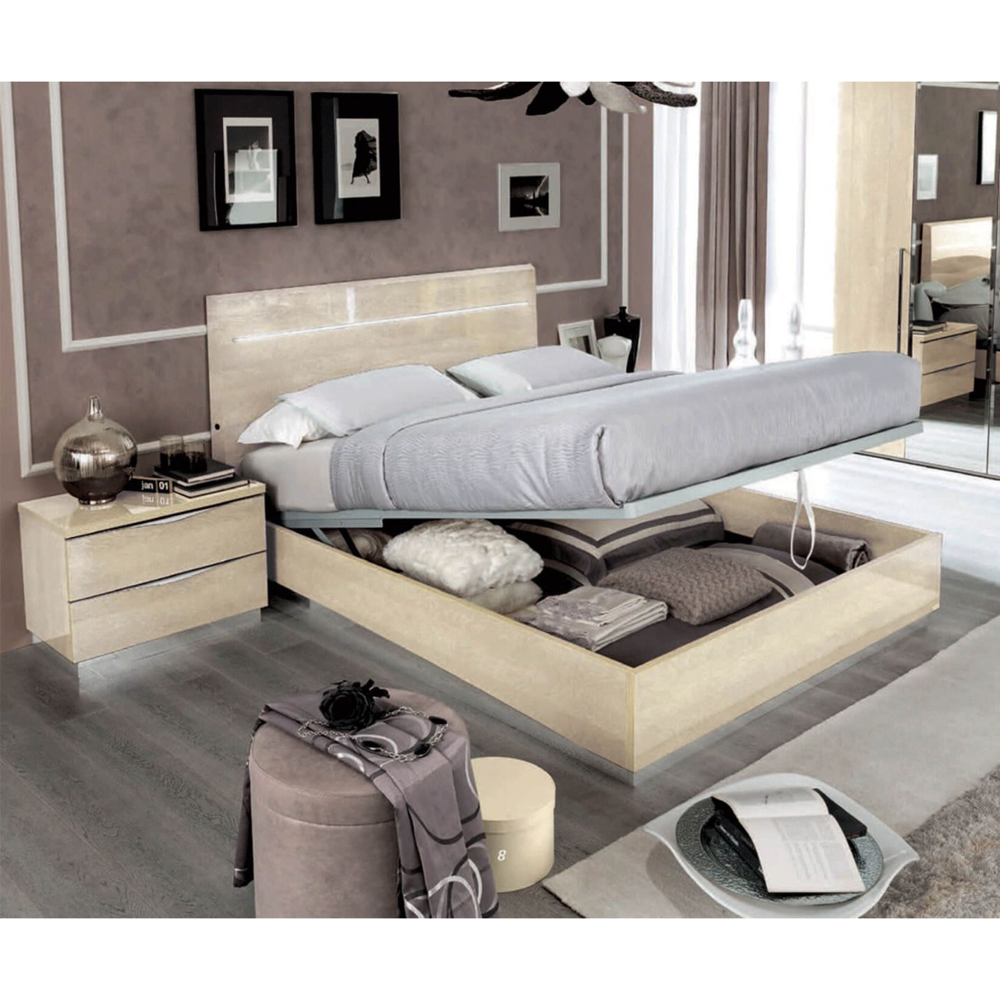 Кровать Legno Camelgroup Platinum sabbia, с подъемным механизмом, подсветкой, цвет: янтарная береза, 180x200 см (136LET.44BS)136LET.44BS Кровать Legno Camelgroup Platinum sabbia, с подъемным механизмом, подсветкой, цвет: янтарная береза, 180x200 см (136LET.44BS)136LET.44BS