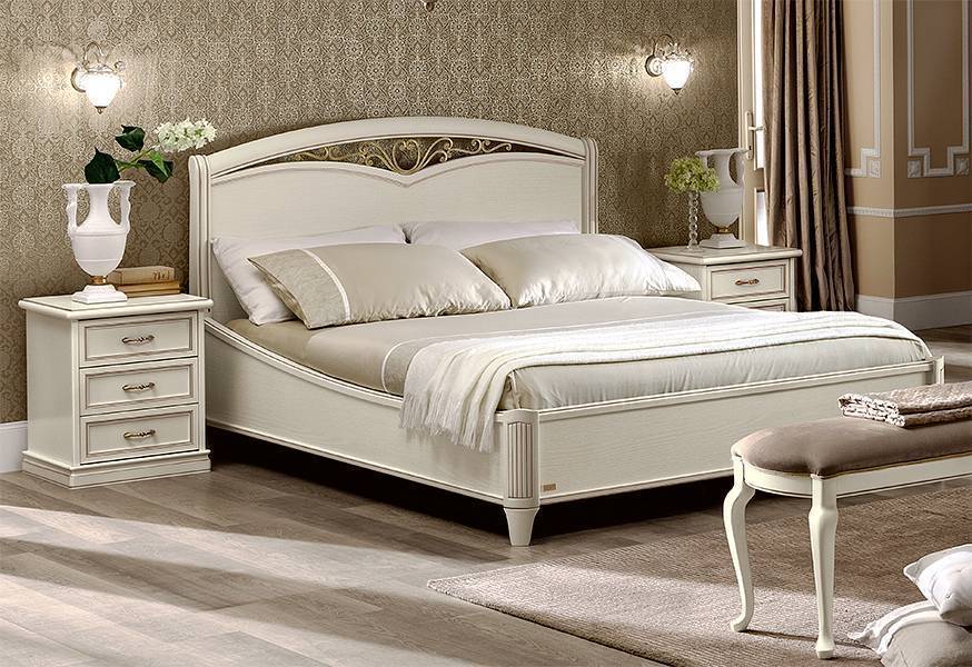 Кровать Nostalgia Bianco Antico, полуторная, без изножья, цвет: белый антик, 140x200 см (085LET.32BA)085LET.32BA