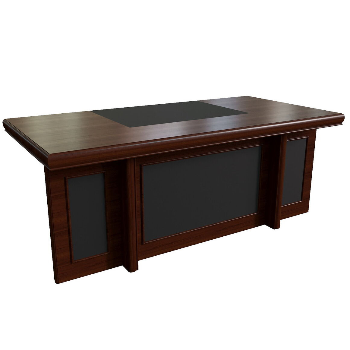 Стол письменный с кожаными вставками Multi-Office Princeton, размер 200x100x78 см, цвет: тёмный орех22101 Стол письменный с кожаными вставками Multi-Office Princeton, размер 200x100x78 см, цвет: тёмный орех22101