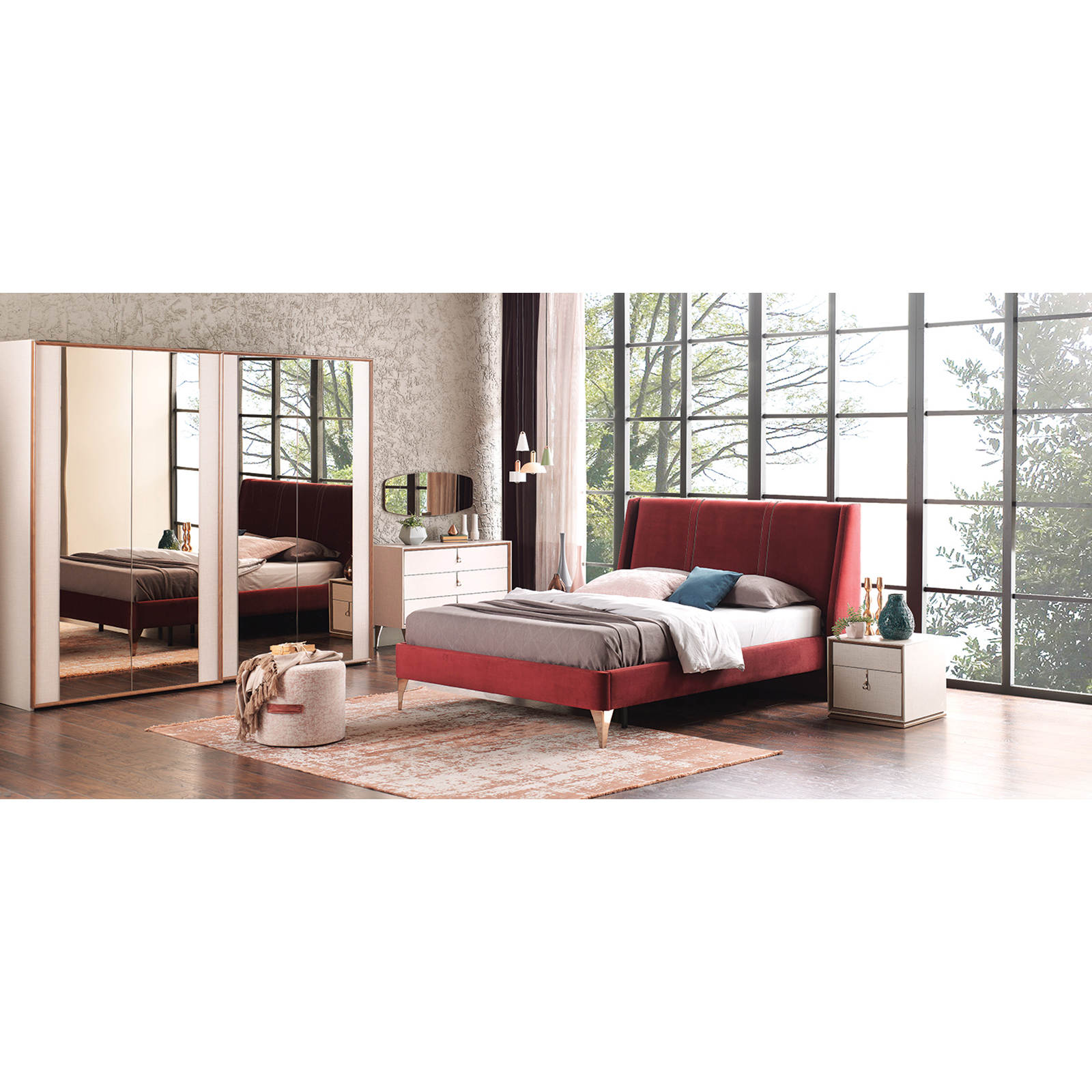 Шкаф-купе платяной Enza Home Netha, 260 см, размер 254х73х222 см55555000001178 Шкаф-купе платяной Enza Home Netha, 260 см, размер 254х73х222 см55555000001178