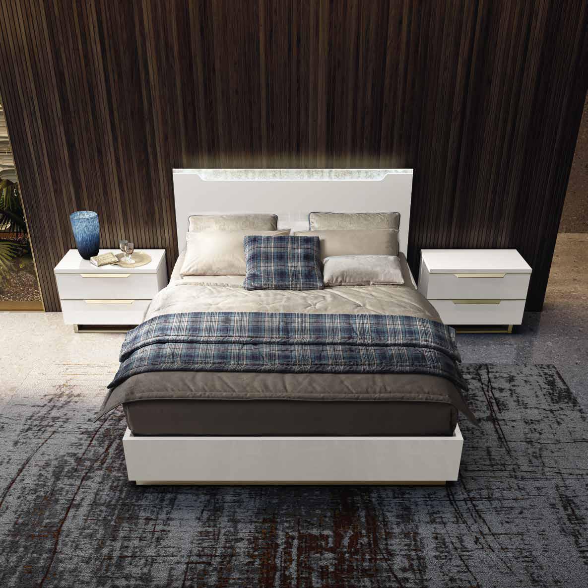 Кровать Camelgroup Smart Bianco, двуспальная, цвет: белый лак, 180x200 см (162LET.03BI)162LET.03BI