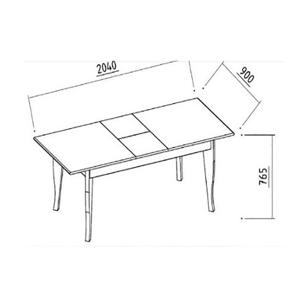 Стол обеденный Bellona Marsilya, раскладной, размер 164(204)x90x77 см (MRSL-14)MRSL-14