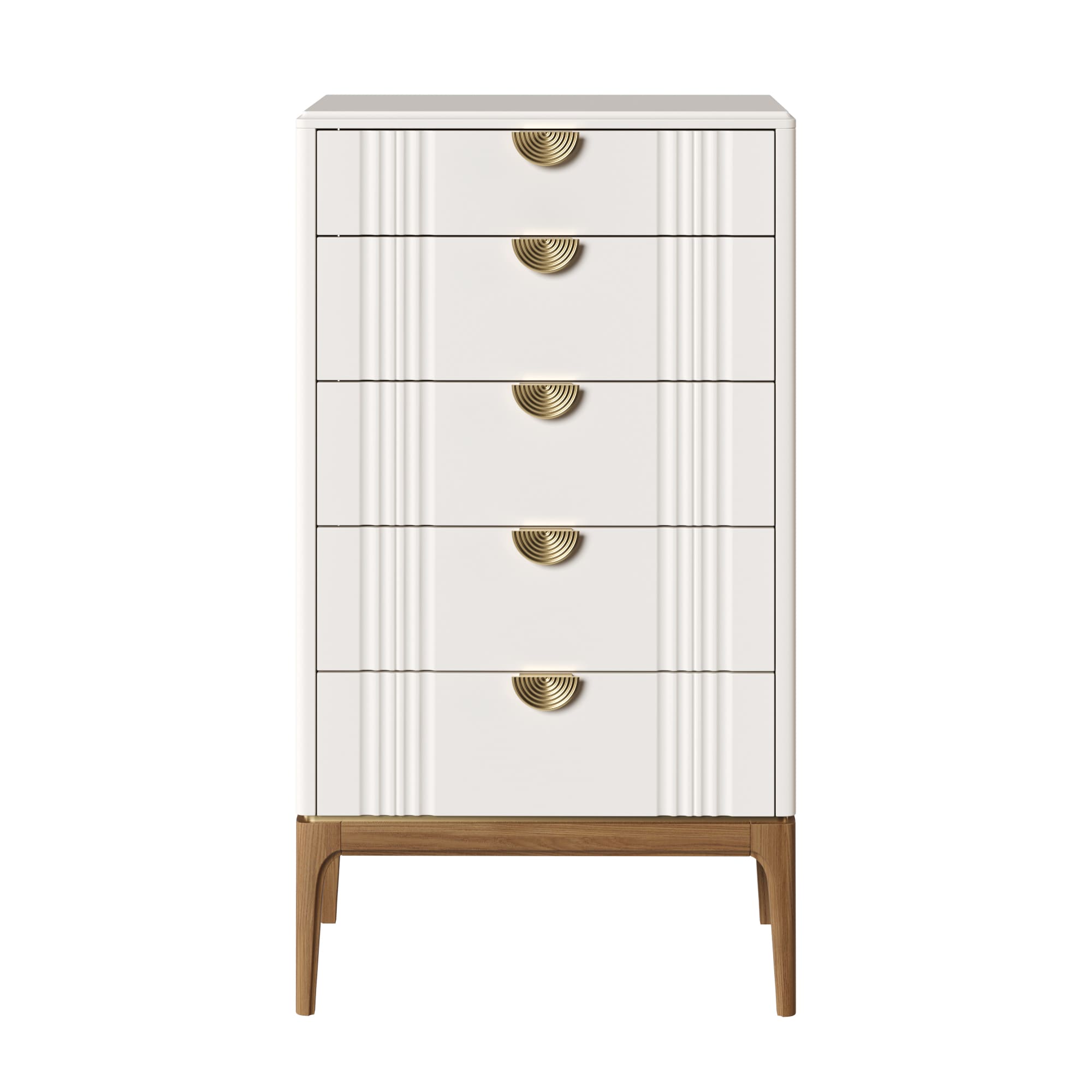 Комод Bari White, высокий, 5 ящиков, 65x45x118 см, цвет: белый (BR315W)BR315W Комод Bari White, высокий, 5 ящиков, 65x45x118 см, цвет: белый (BR315W)BR315W