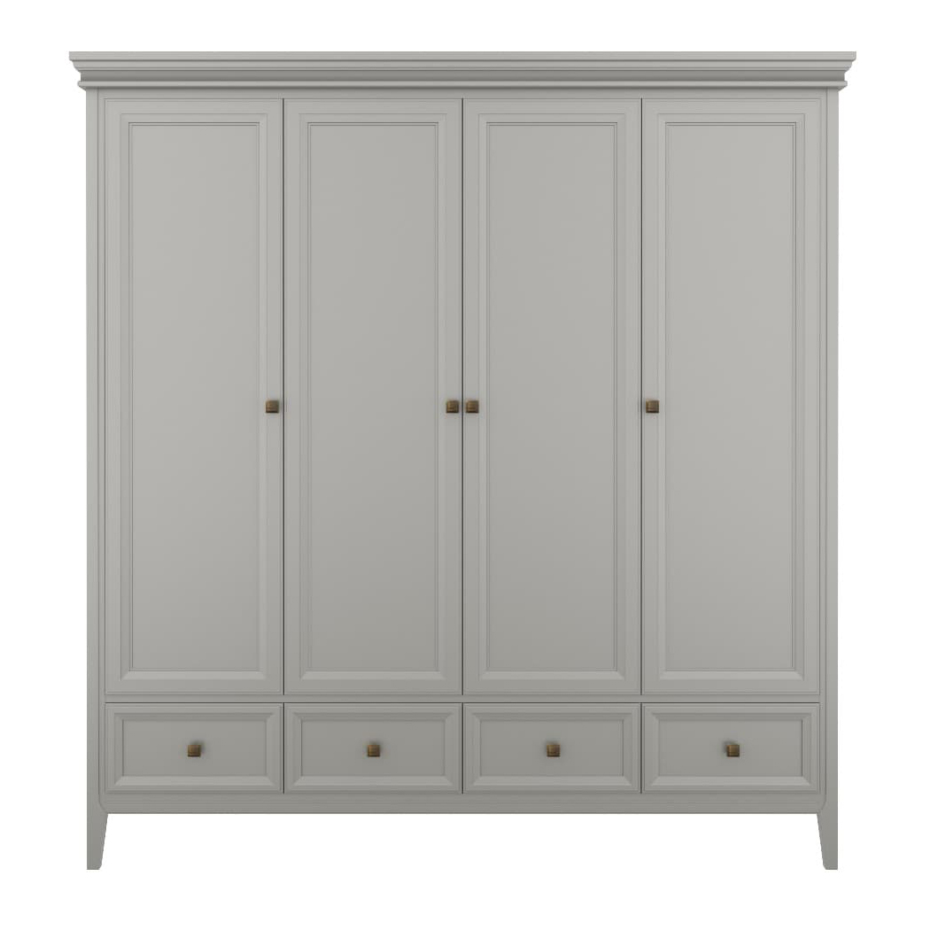 Шкаф платяной Tesoro Grey, 4-х дверный, 200х58х206 см, цвет: серый (T804GR)T804GR