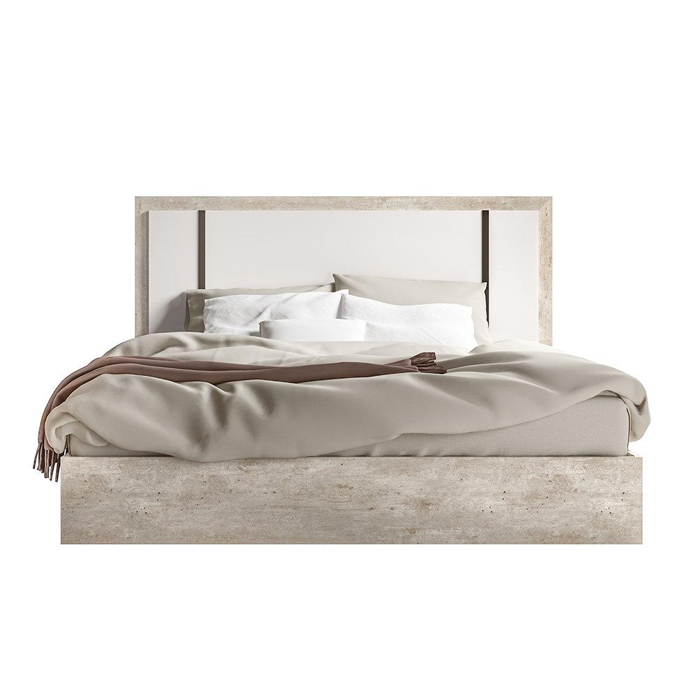 Кровать Status Treviso, King Size, двуспальная, 198х203 см, цвет серый (ERTRBWHLT02)ERTRBWHLT02