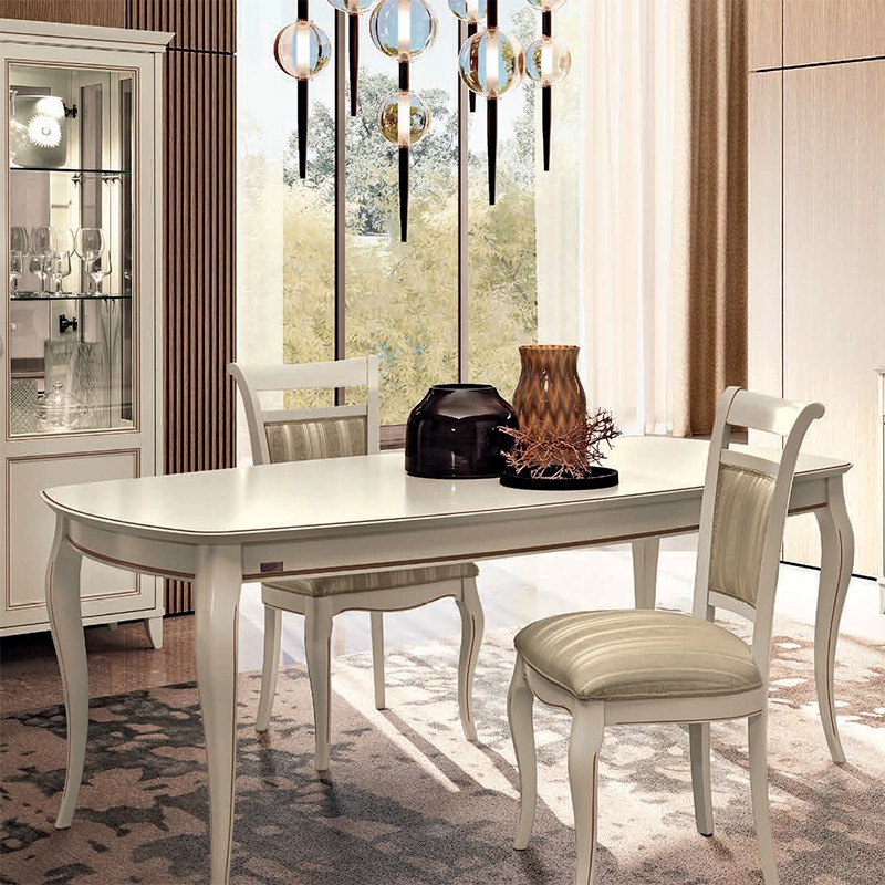Стол обеденный Giotto day, прямоугольный, раздвижной, цвет: белый антик, 140(185)x90x79 см (161TAV.02BA)161TAV.02BA