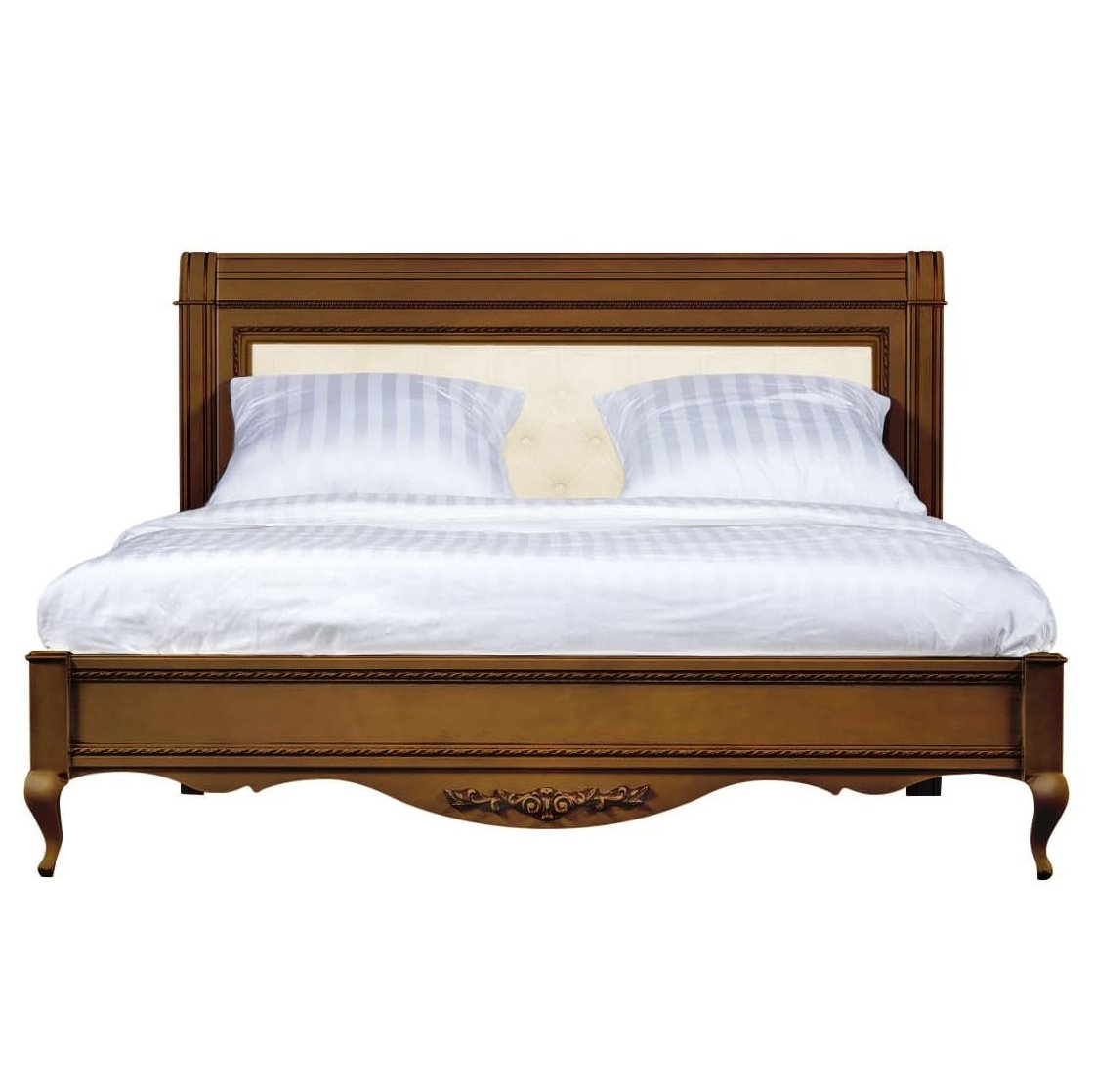 Кровать Timber Неаполь, двуспальная с мягким изголовьем 160x200 см цвет: орех (T-520)T-520