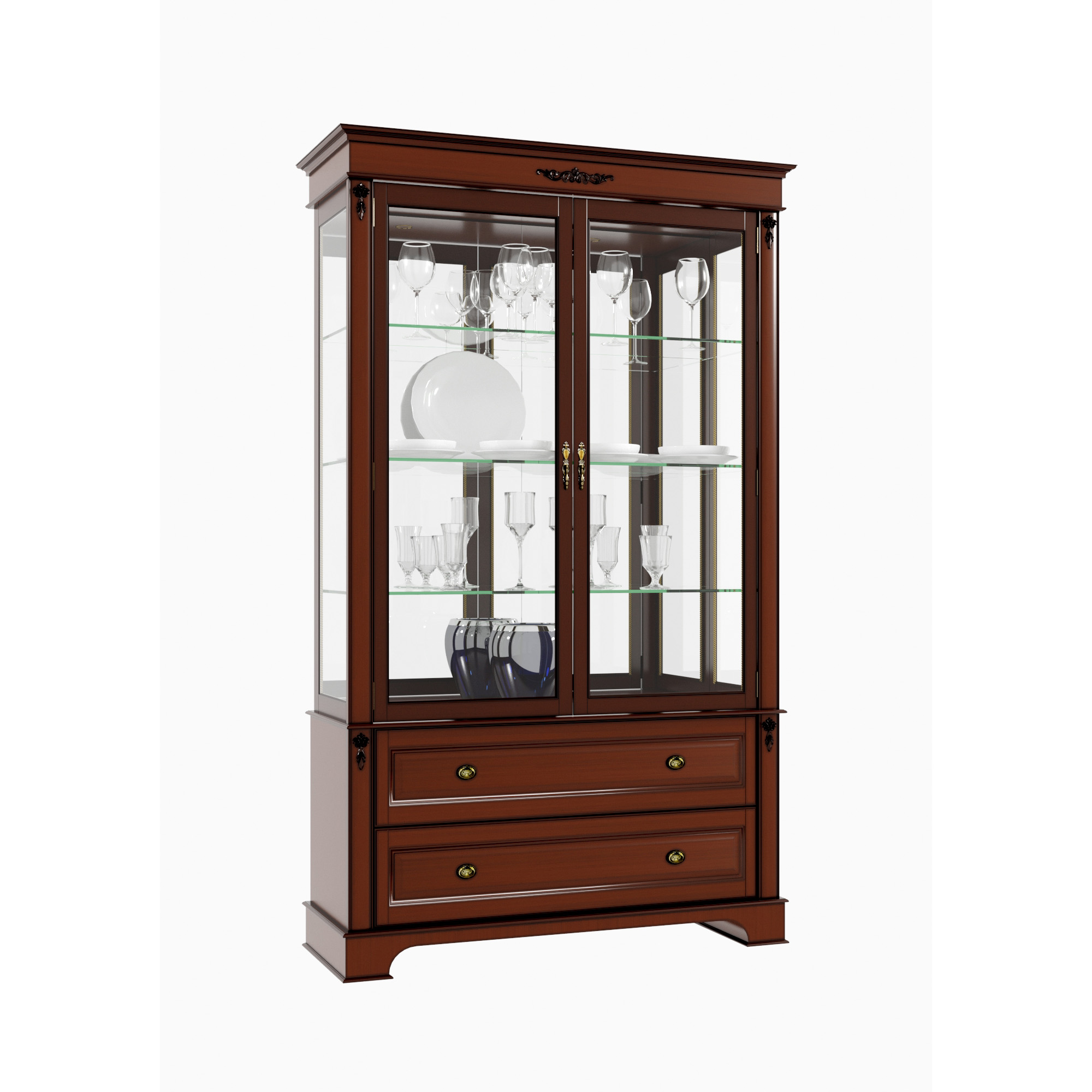 Витрина Atrium, 2х дверная, размер 122х44х210 см, цвет: орех (М1308.01)М1308.01
