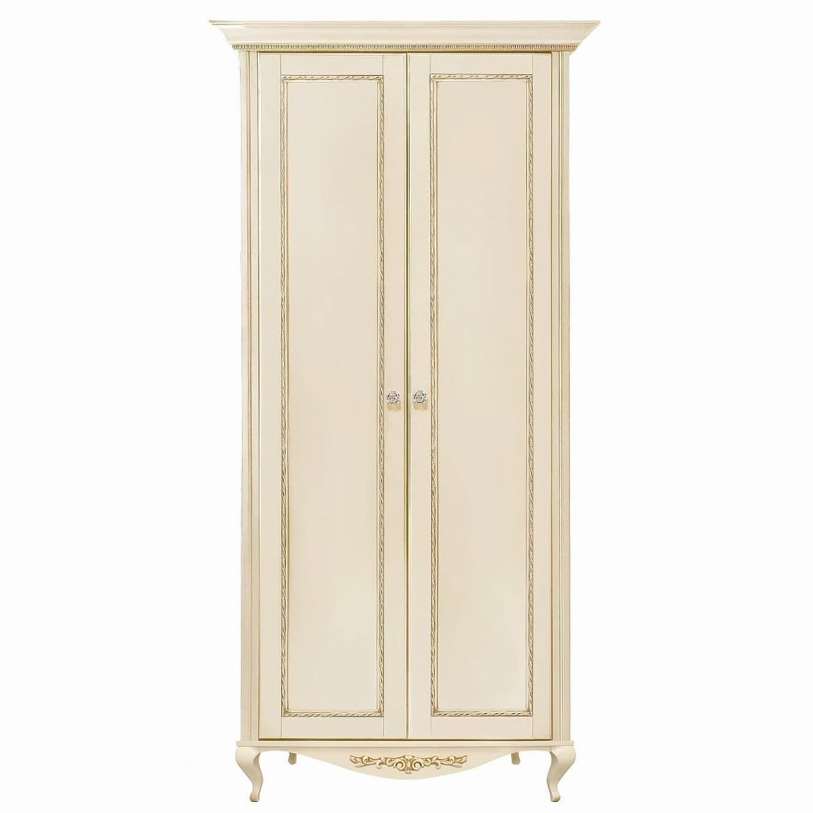 Шкаф платяной Timber Неаполь, 2-х дверный 114x65x227 см цвет: ваниль с золотом (T-522)T-522