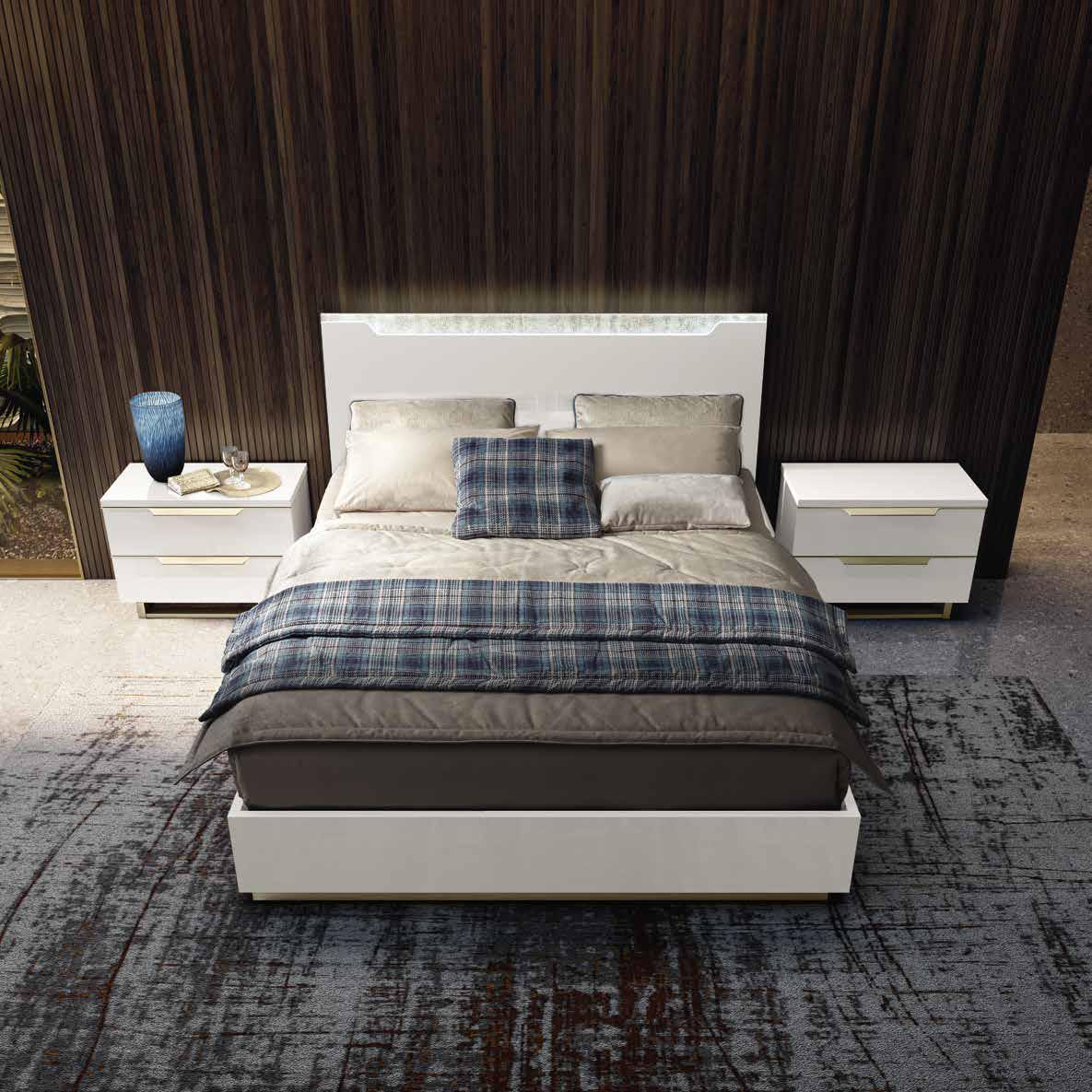 Кровать Camelgroup Smart Bianco, двуспальная, цвет: белый лак, 160x200 см (162LET.01BI)162LET.01BI
