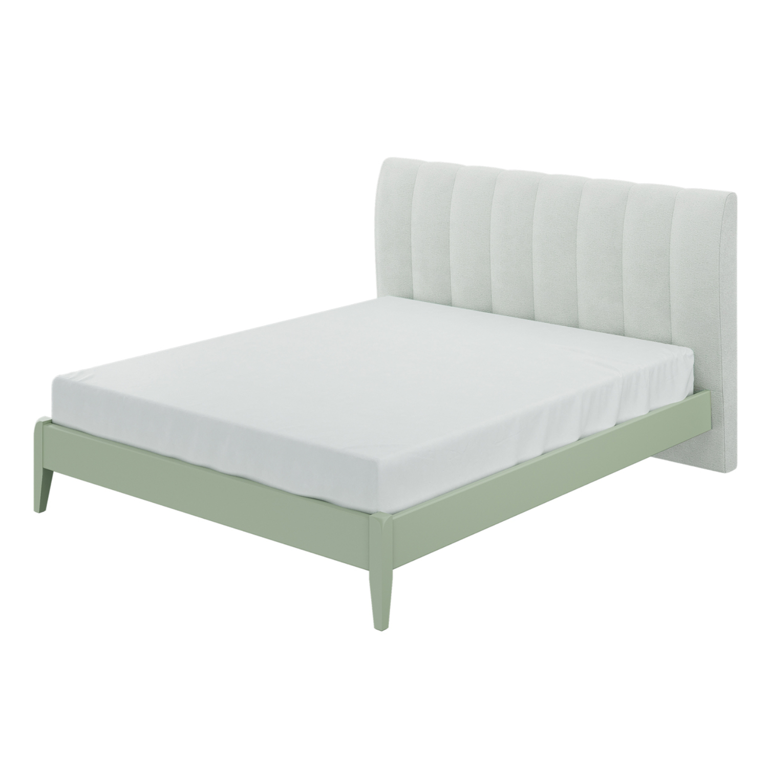Кровать Bravo Джали, двуспальная, 160х200 см, спинка: зимняя мята/вертикаль, каркас: зелёный самшит